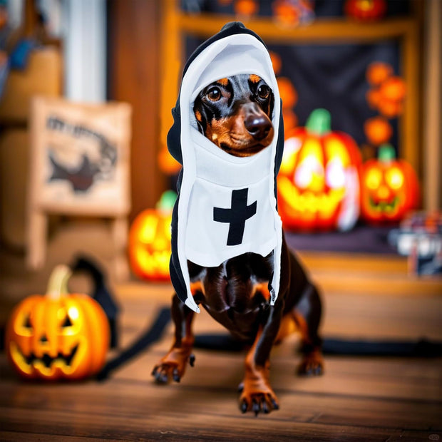 PET SHOW Nun Dog Costume For Small Medium Dogs Halloween Cosplay