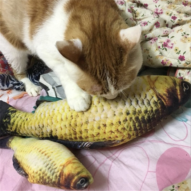 Pet Simulation Plush Cat Fish Toy