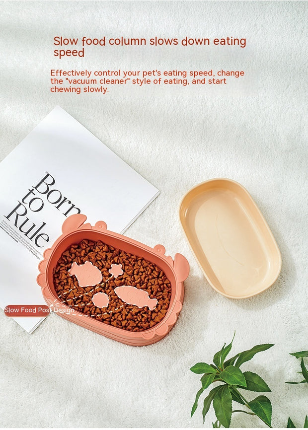 Pet Cat Bowl Crab Shape Slow Feeding Bowl Removable Pet Double