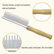 Wooden Handle Grooming Comb For Dogs Cats Pet