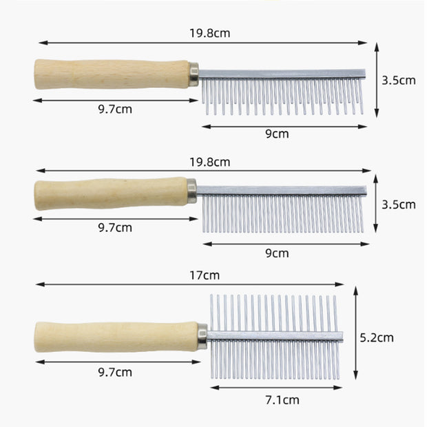 Wooden Handle Grooming Comb For Dogs Cats Pet