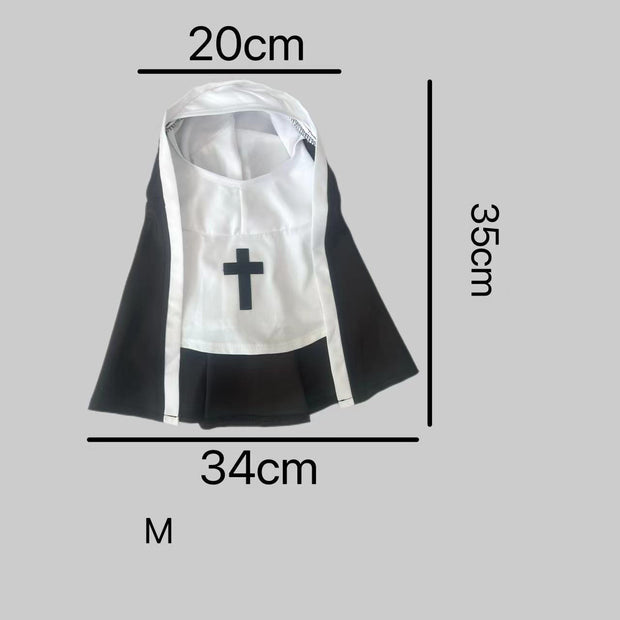 PET SHOW Nun Dog Costume For Small Medium Dogs Halloween Cosplay